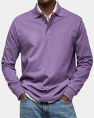 Men's Slim Fit Long Sleeve Polo Shirt with Stretch Fabric 7