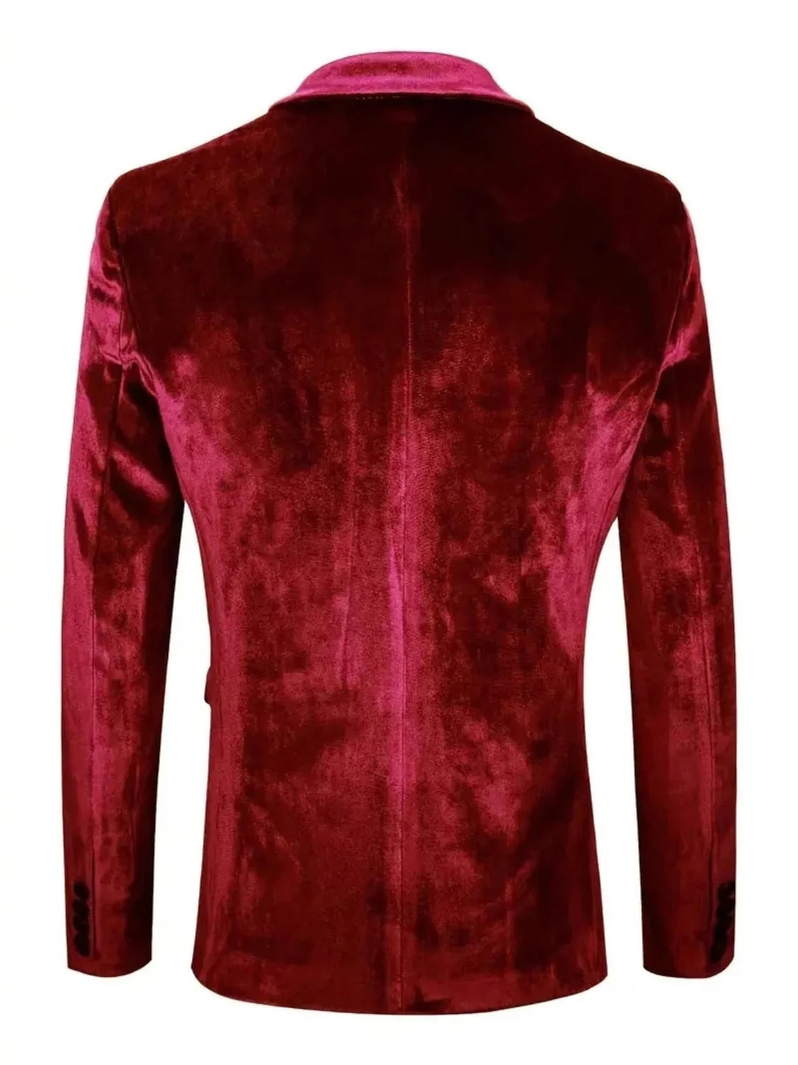 Men's Slim Fit Velvet Single-Breasted Blazer 4