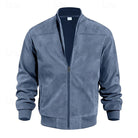 Men's Stand-Collar Zip Jacket with Regular Fit and Front Pockets 6