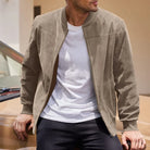Men's Stand-Collar Zip Jacket with Regular Fit and Front Pockets 9