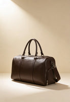 Men's Structured Leather-Look Duffle Bag with Adjustable Shoulder Strap 0