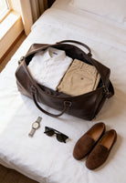 Men's Structured Leather-Look Duffle Bag with Adjustable Shoulder Strap 1