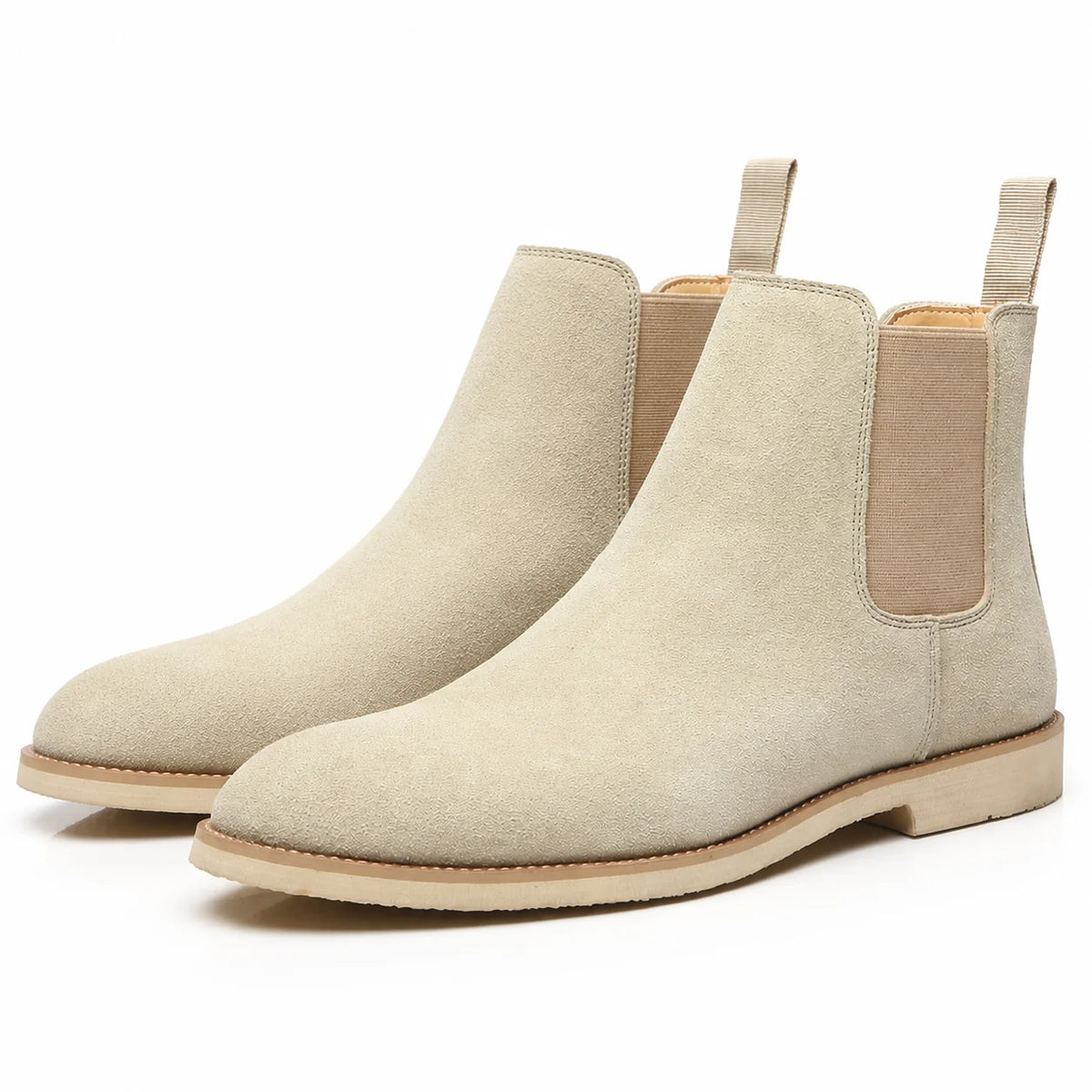 Men's Suede Chelsea Boots with Elastic Side Panels and Durable Rubber Sole 2