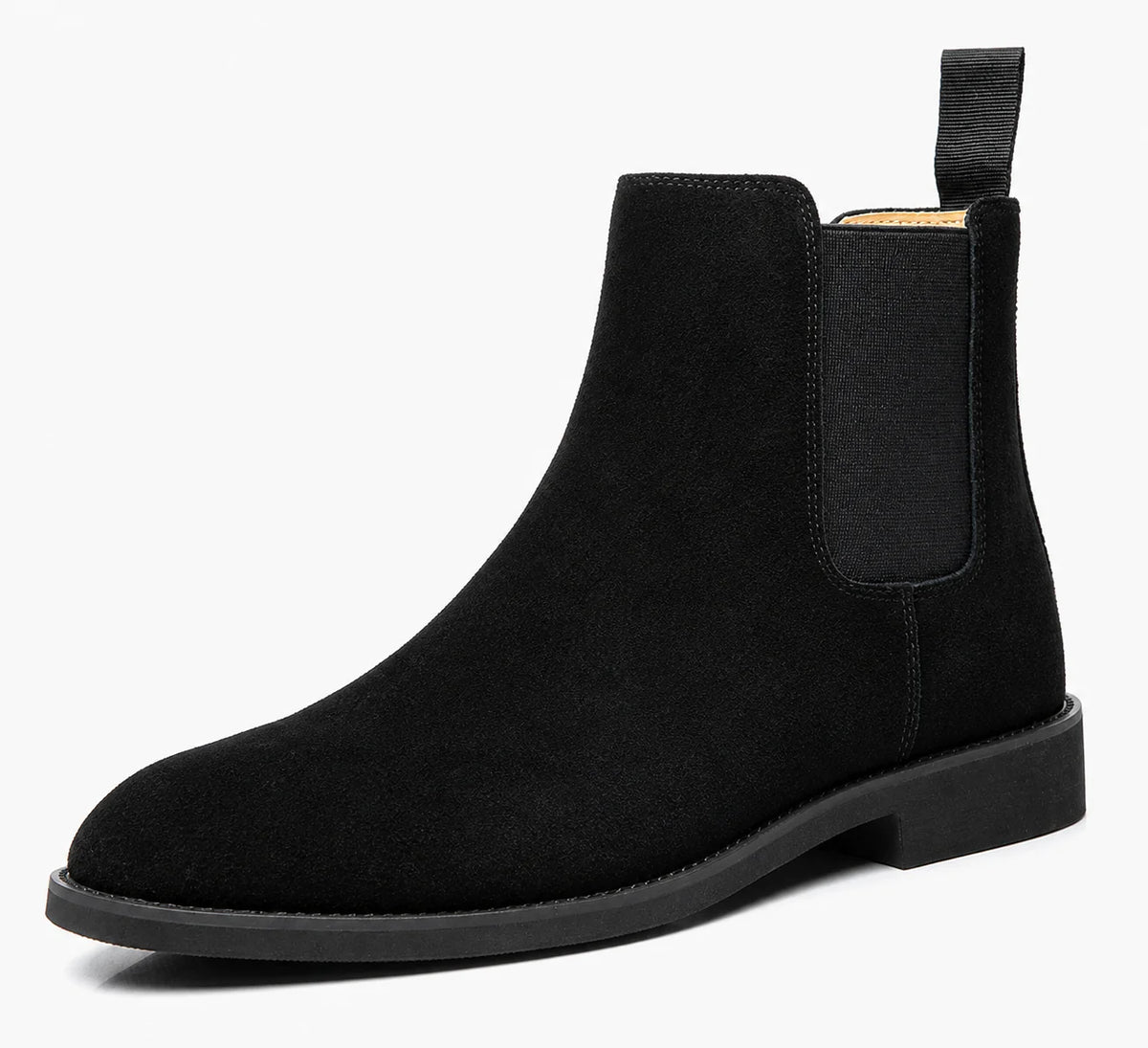 Men's Suede Chelsea Boots with Elastic Side Panels and Durable Rubber Sole 3
