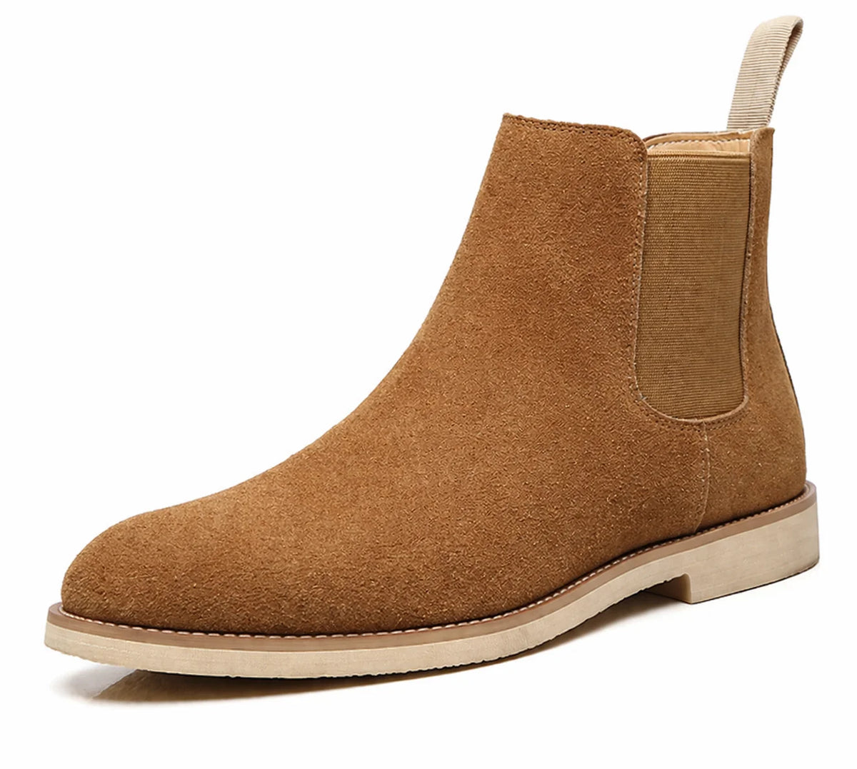 Men's Suede Chelsea Boots with Elastic Side Panels and Durable Rubber Sole 4