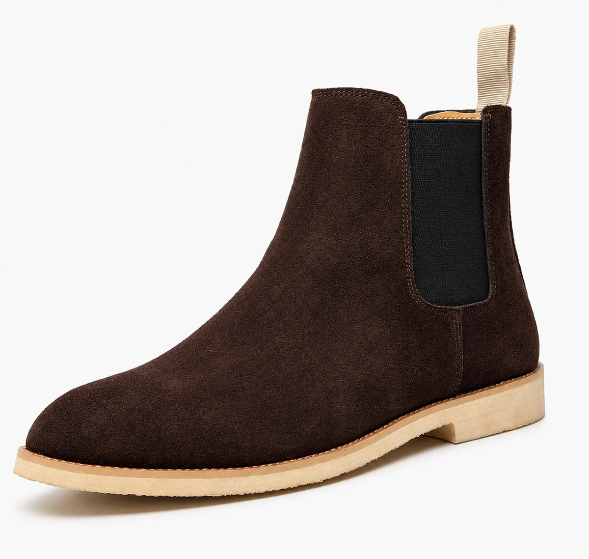 Men's Suede Chelsea Boots with Elastic Side Panels and Durable Rubber Sole 6