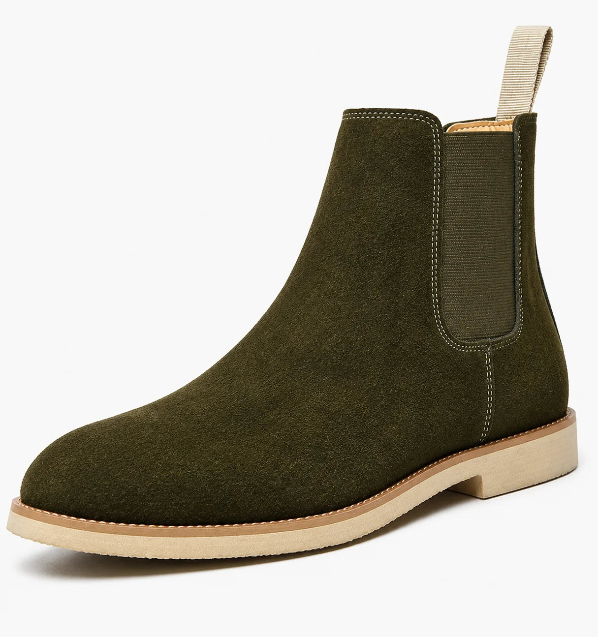 Men's Suede Chelsea Boots with Elastic Side Panels and Durable Rubber Sole 9
