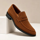 Men's Suede Penny Loafers with Cushioned Footbed 0