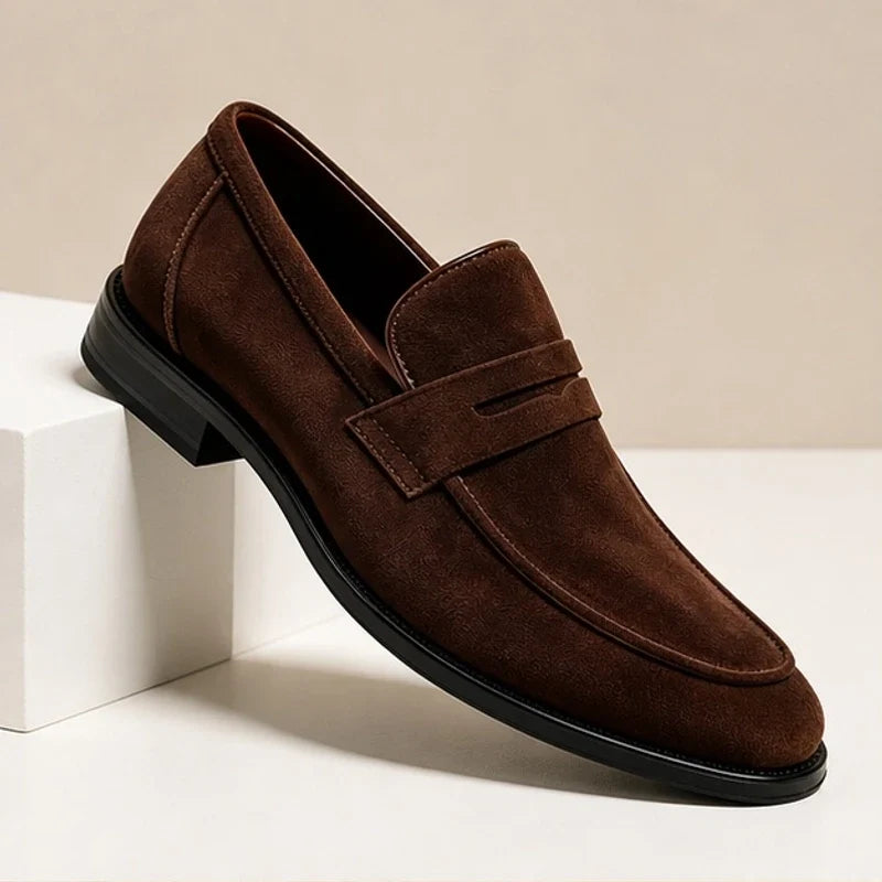 Men's Suede Penny Loafers with Cushioned Footbed 2