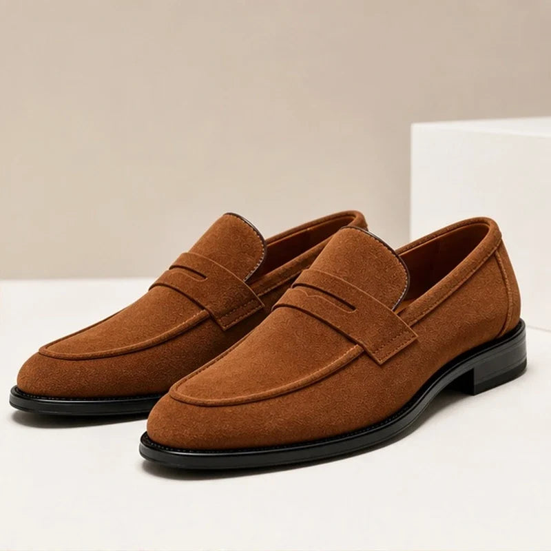 Men's Suede Penny Loafers with Cushioned Footbed 5