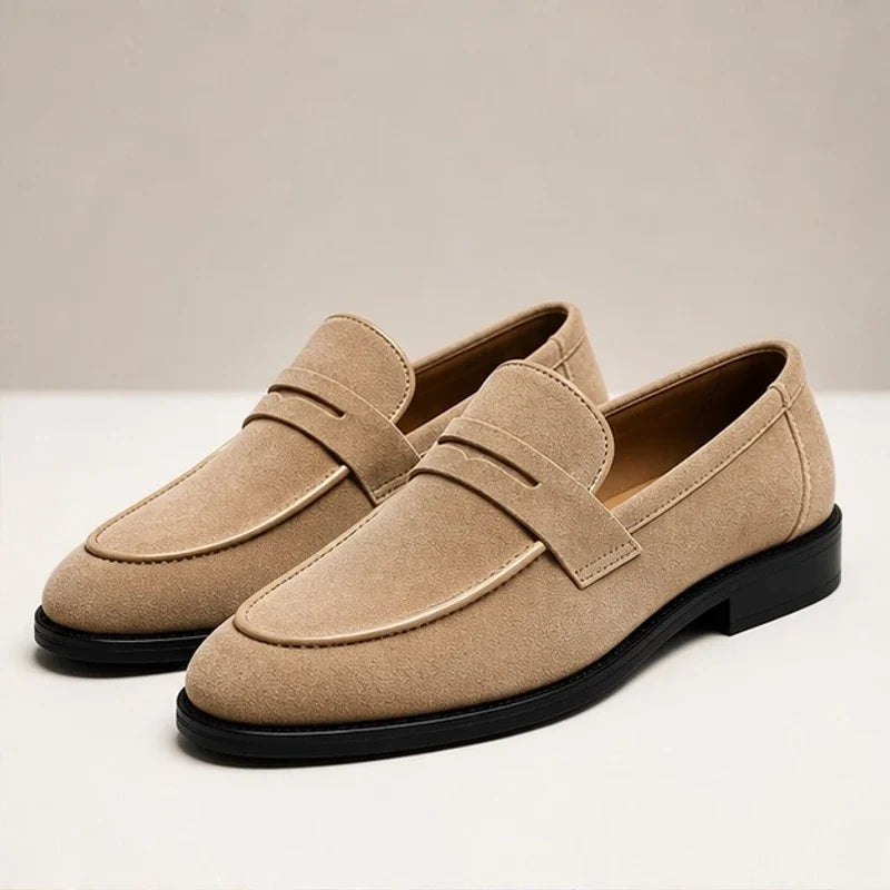 Men's Suede Penny Loafers with Cushioned Footbed 7