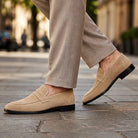 Men's Suede Penny Loafers with Cushioned Footbed 8