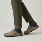Men's Suede Slip-On Clogs with Adjustable Buckle and Cork-Style Footbed 1