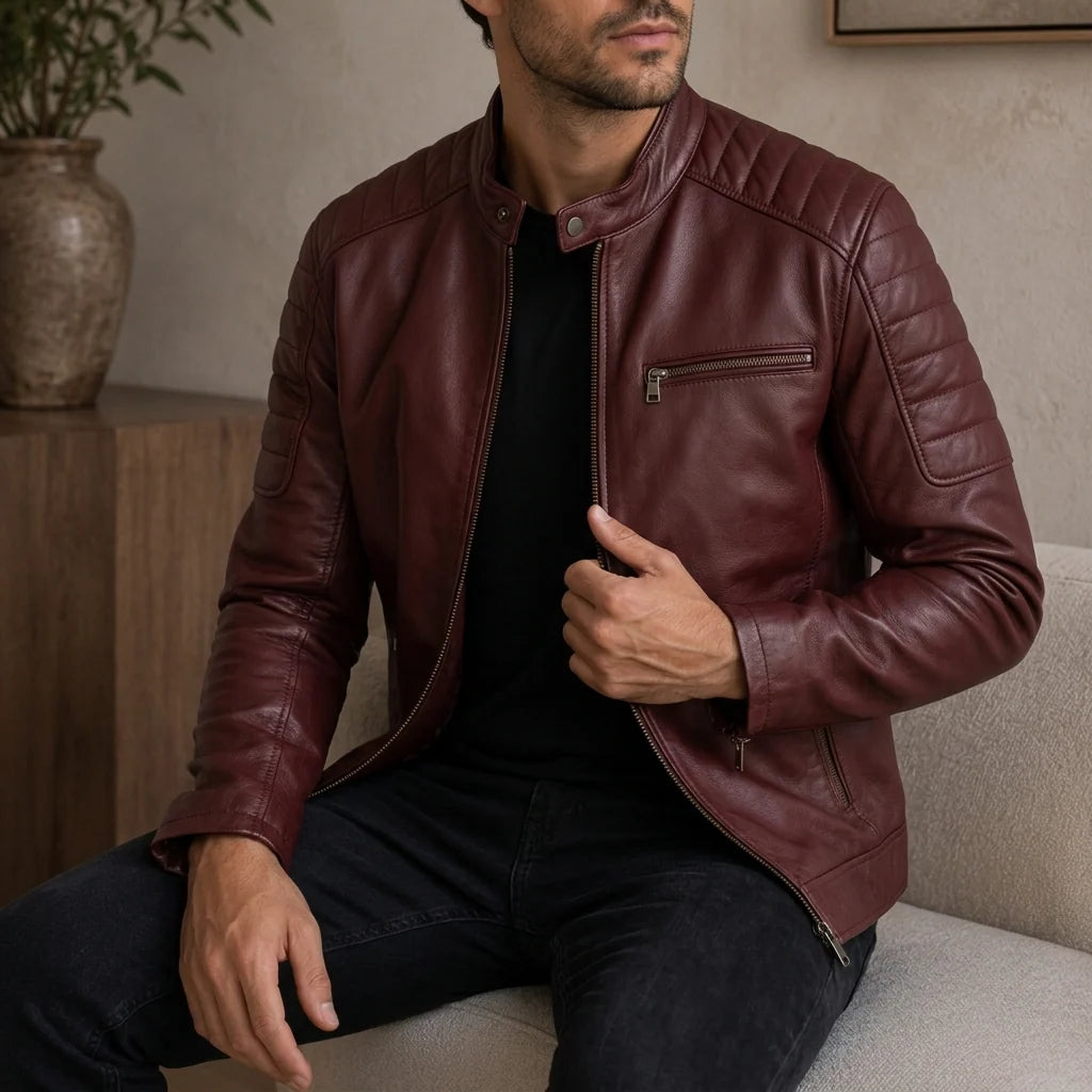 Men's Tailored Full-Grain Leather Jacket 0
