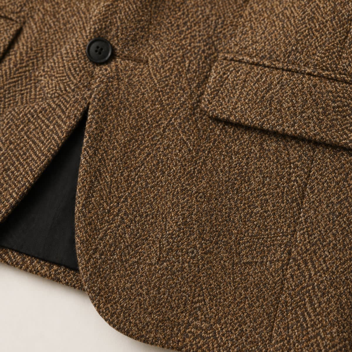 Men's Tailored Herringbone Wool-Blend Blazer 4