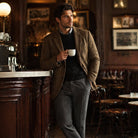 Men's Tailored Herringbone Wool-Blend Blazer 6