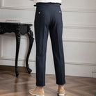 Men's Tailored High-Rise Pleated Trousers with Cuffed Hem 2