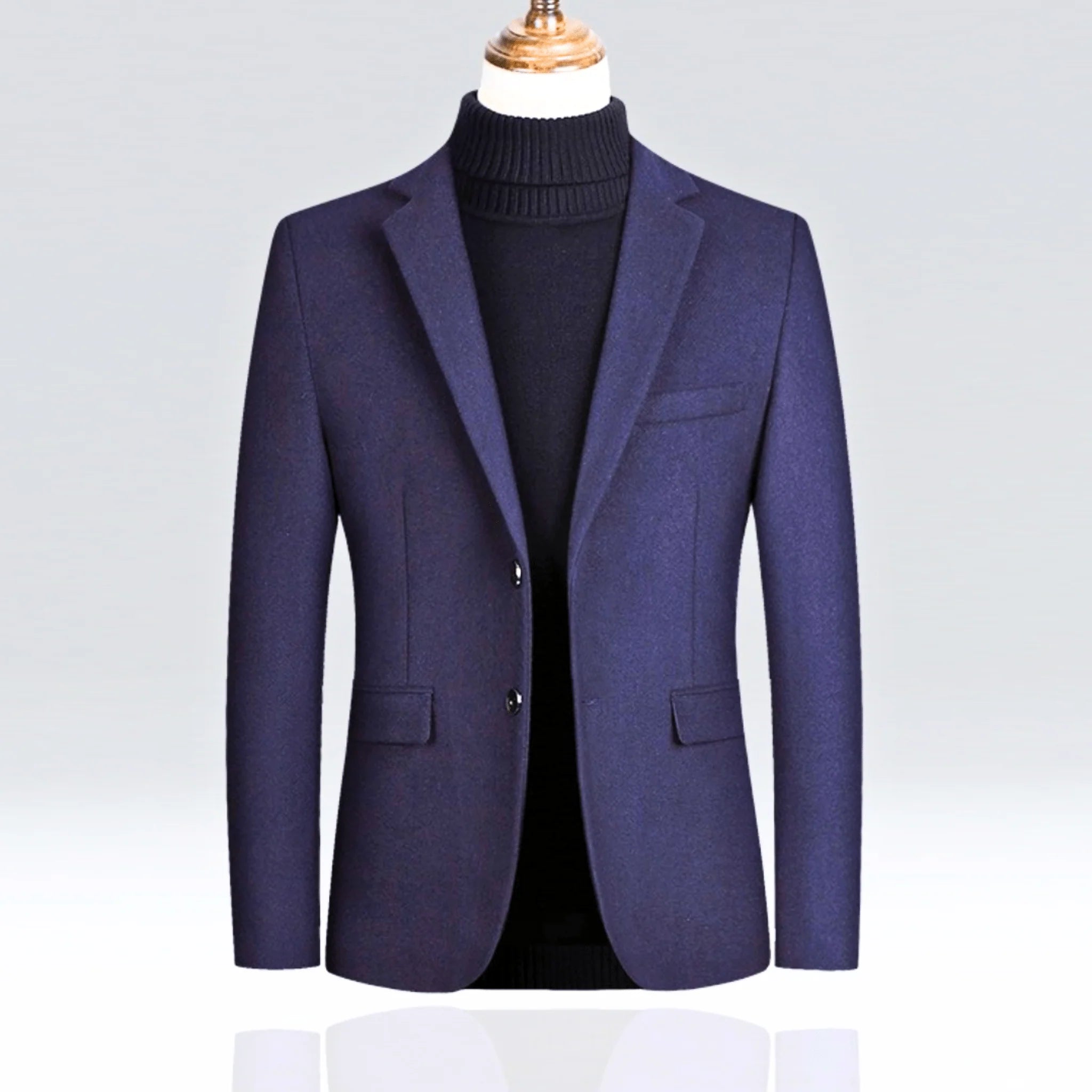 Men's Tailored Wool Blazer with Streamlined Silhouette 0