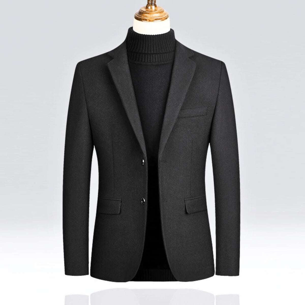 Men's Tailored Wool Blazer with Streamlined Silhouette 1