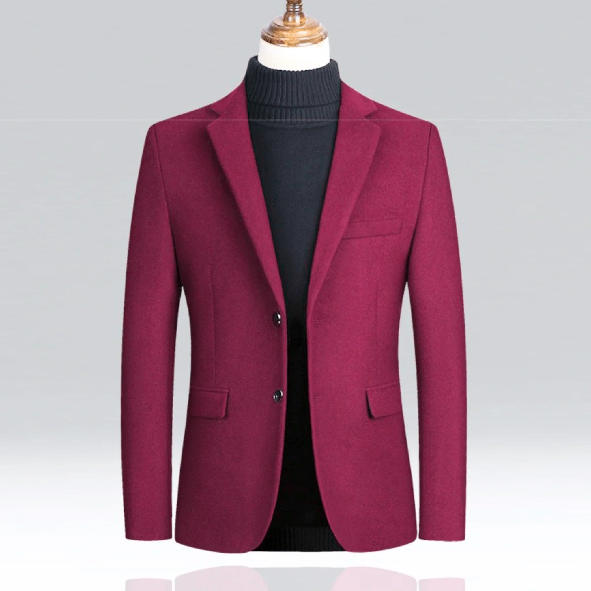 Men's Tailored Wool Blazer with Streamlined Silhouette 3