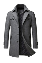 Men's Textured Collar Winter Coat with Warm Lining 2