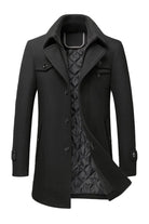 Men's Textured Collar Winter Coat with Warm Lining 3
