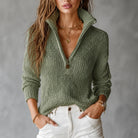 Men's Textured Knit Half-Zip Sweater with Structured Collar 9