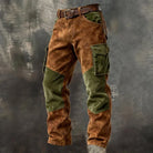 Men's Two-Tone Relaxed Fit Cargo Pants with Multiple Pockets 1