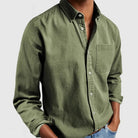 Men's Vintage Cotton Chambray Button-Front Shirt 2