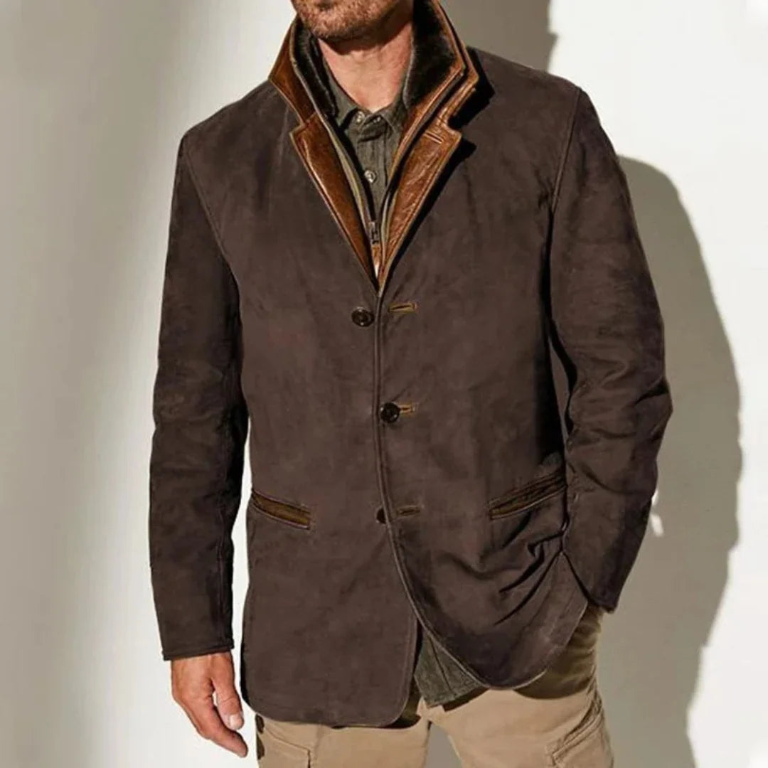 Men's Vintage Distressed Wool Blend Blazer Jacket 2