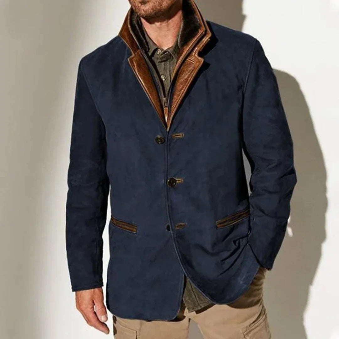 Men's Vintage Distressed Wool Blend Blazer Jacket 3