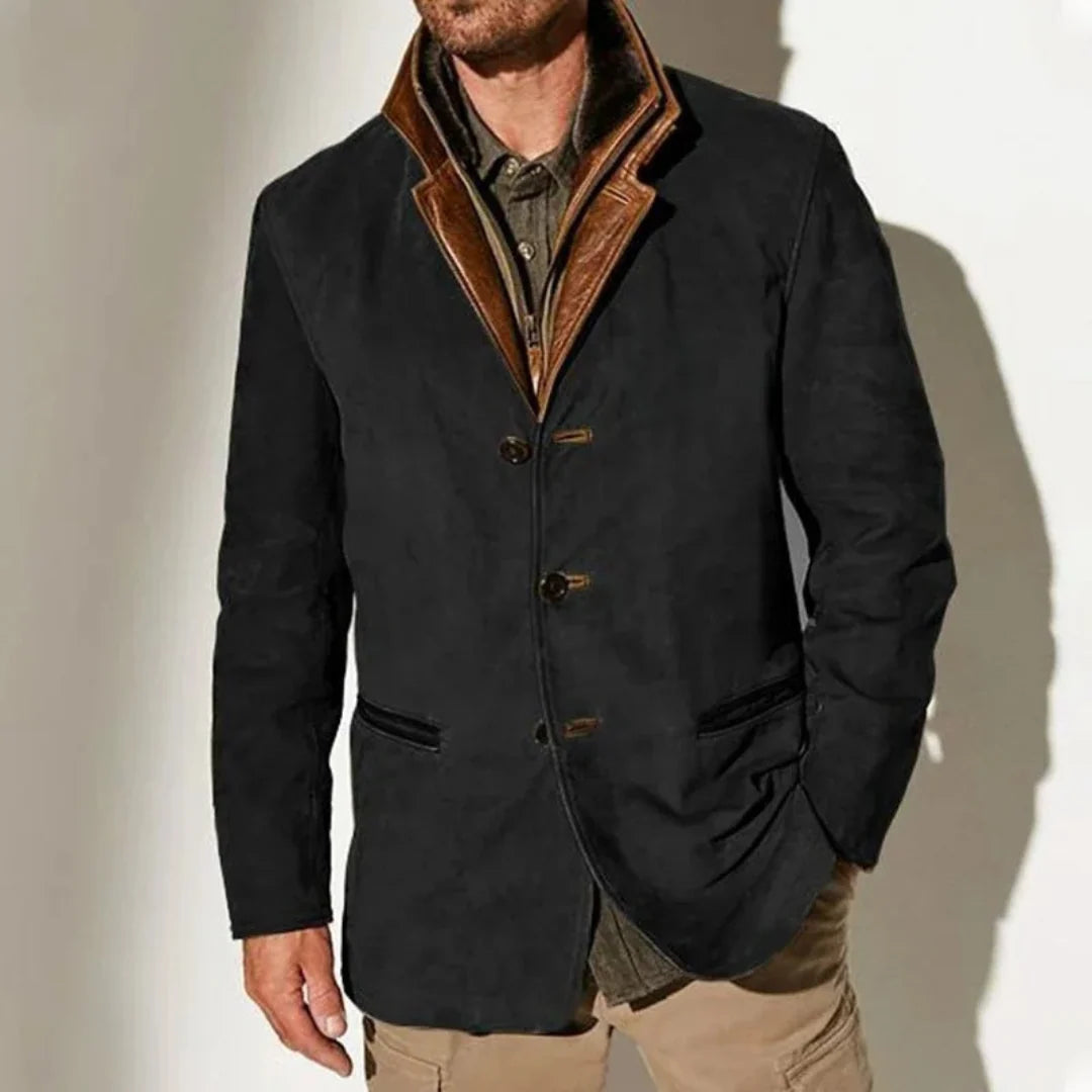 Men's Vintage Distressed Wool Blend Blazer Jacket 4