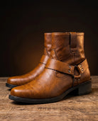 Men's Vintage Leather Lace-Up Boots with Cushioned Insoles and Sturdy Grip Outsole 0