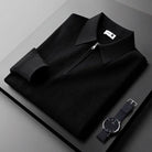 Men's Waffle Knit Half-Zip Polo Sweater 7