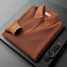 Men's Waffle Knit Half-Zip Polo Sweater 8