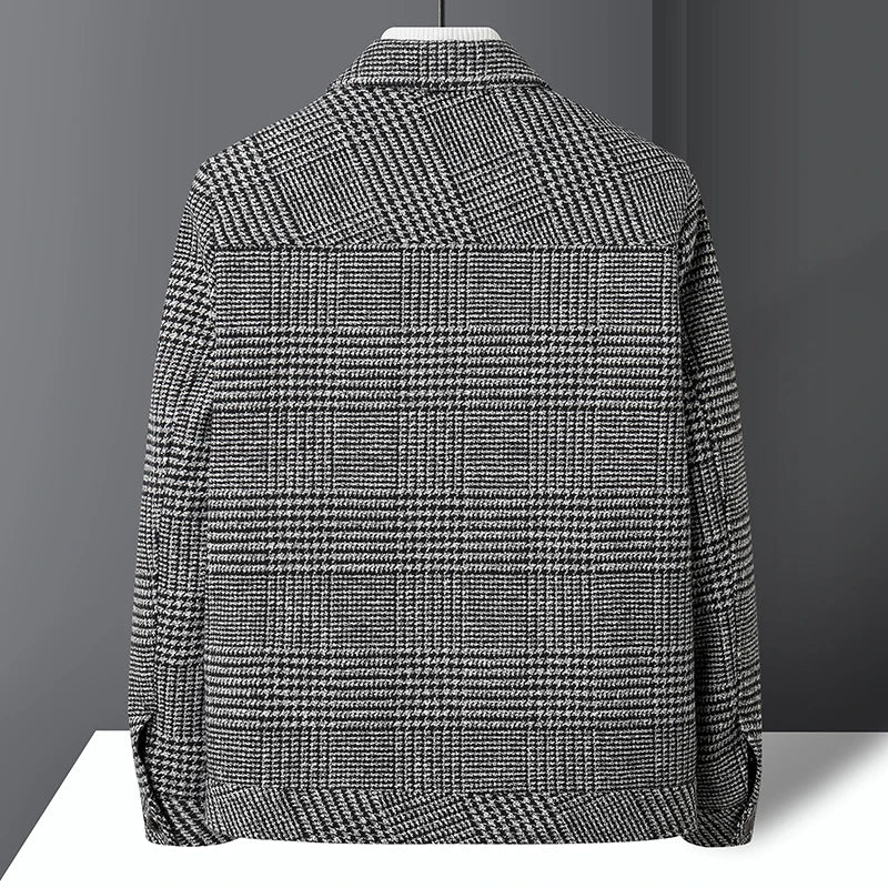 Men's Wool-Blend Check Jacket with Structured Fit 2