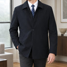 Men's Wool-Blend Single-Breasted Jacket with Pointed Collar 0