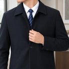Men's Wool-Blend Single-Breasted Jacket with Pointed Collar 1
