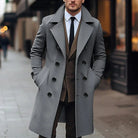 Men's Wool Double-Breasted Slim Fit Trench Coat 3