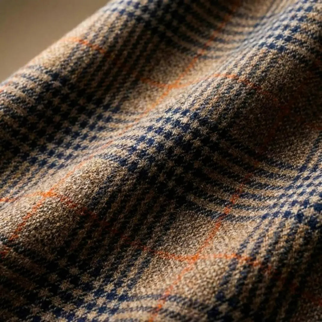 Men's Wool Houndstooth Notch Lapel Blazer Jacket 4