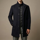 Men's Wool Tailored Overcoat with Insulated Lining and Button Closure 2
