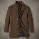Men's Wool Tailored Overcoat with Insulated Lining and Button Closure 4