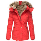 Women's Black Puffer Jacket with Fur-Lined Hood 1