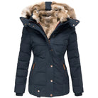Women's Black Puffer Jacket with Fur-Lined Hood 3