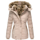 Women's Black Puffer Jacket with Fur-Lined Hood 4