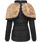 Women's Black Puffer Jacket with Fur-Lined Hood 7