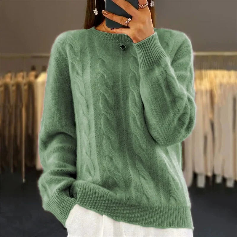 Women's Cashmere Crewneck Sweater for Versatile Layering 6