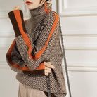 Women's Contrast Stripe Turtleneck Sweater 1