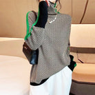 Women's Contrast Stripe Turtleneck Sweater 5