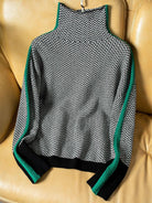 Women's Contrast Stripe Turtleneck Sweater 6